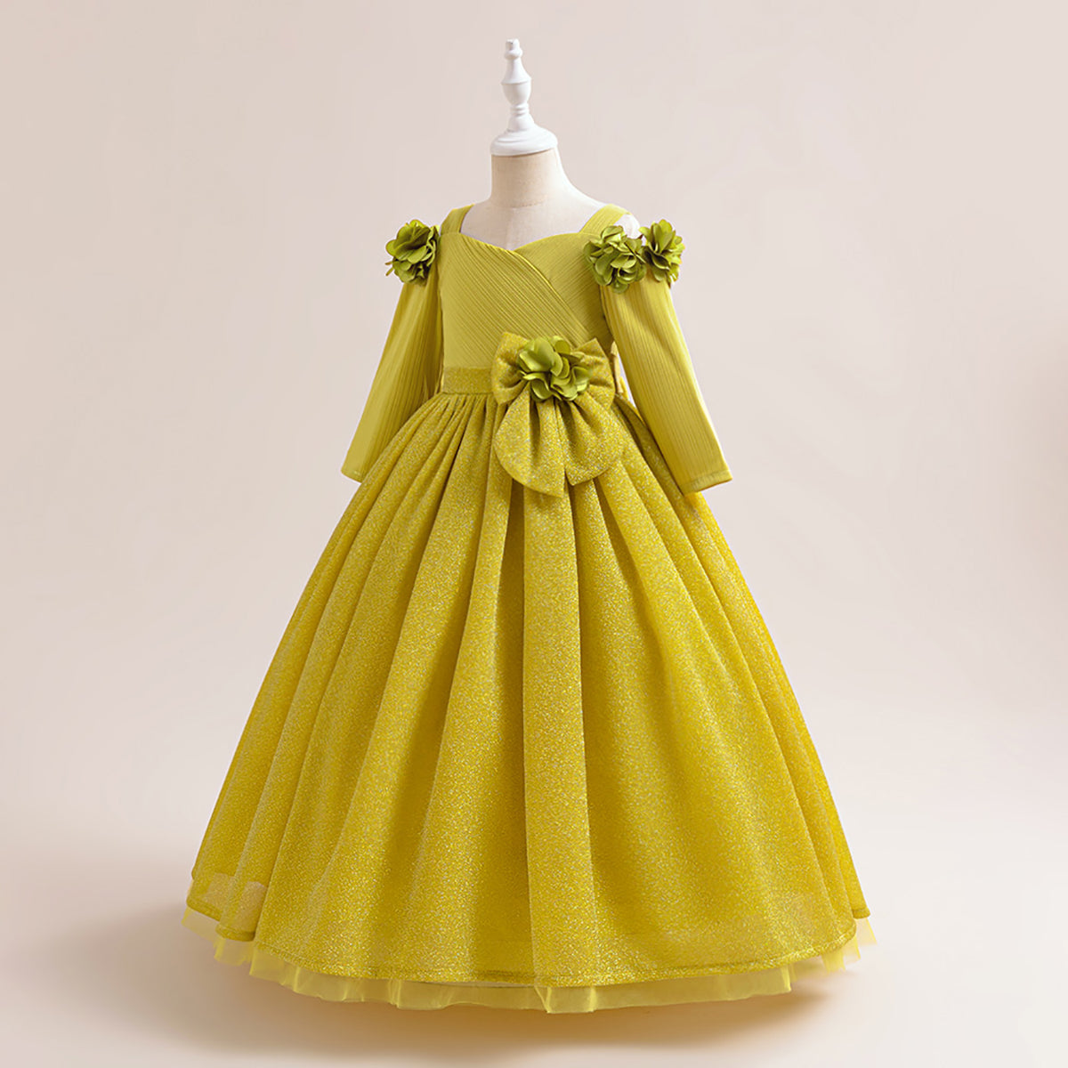 Girls Shoulder Straps Gown Dress