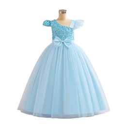 Girls Embellished Cap Sleeves Gown Dress