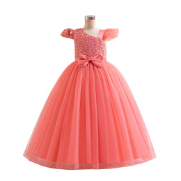 Girls Sequined Fit and Flare Maxi Dress