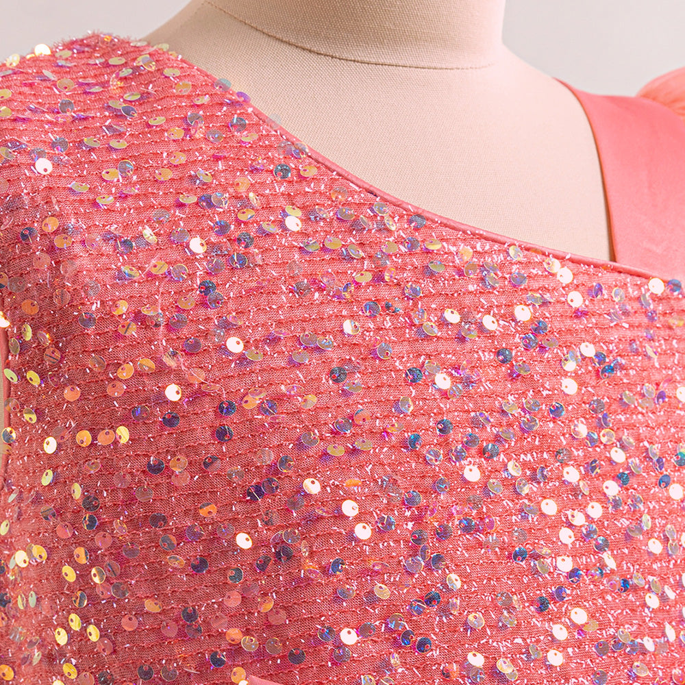 Girls Sequined Fit and Flare Maxi Dress
