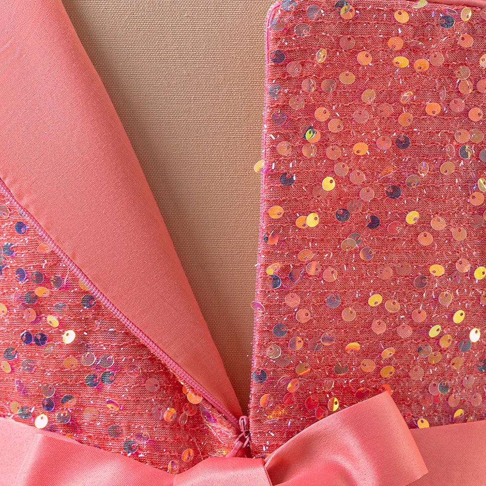 Girls Sequined Fit and Flare Maxi Dress