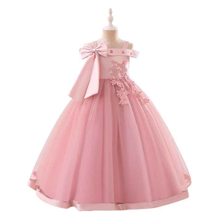 Girls Applique Gown Maxi Dress