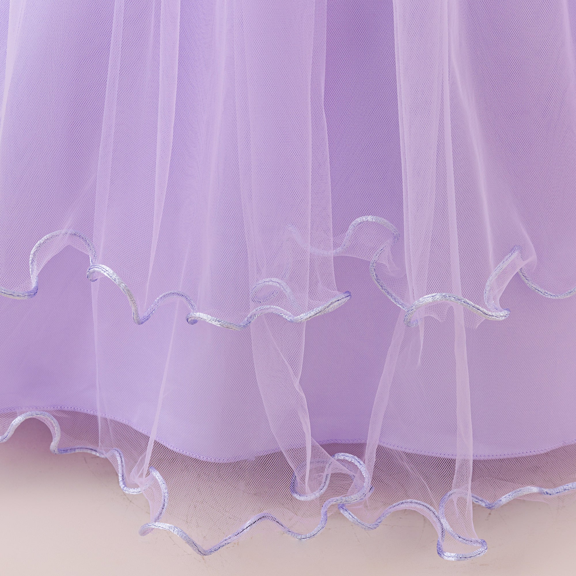 Girls Applique Net Maxi Dress