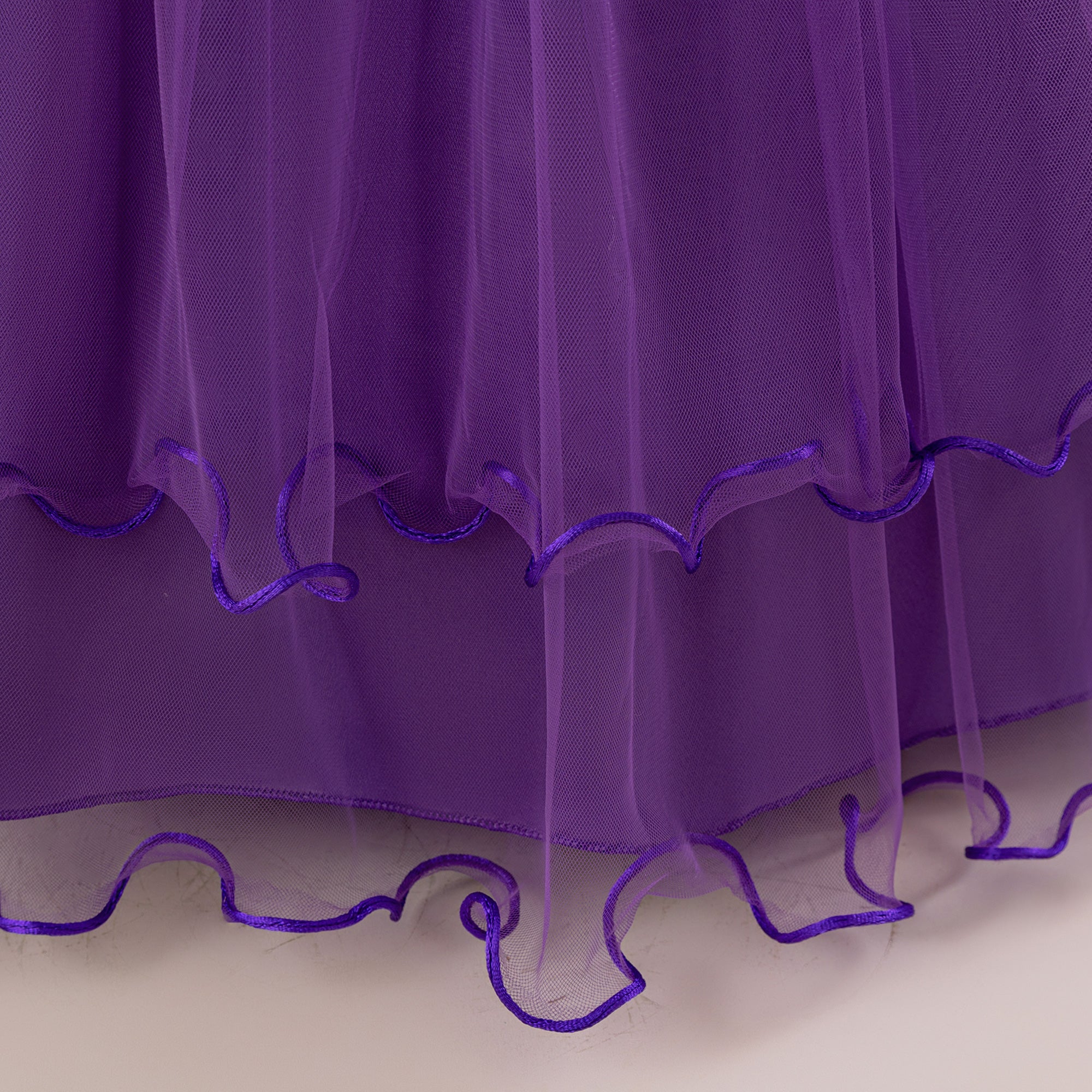 Girls Applique Net Maxi Gown Dress