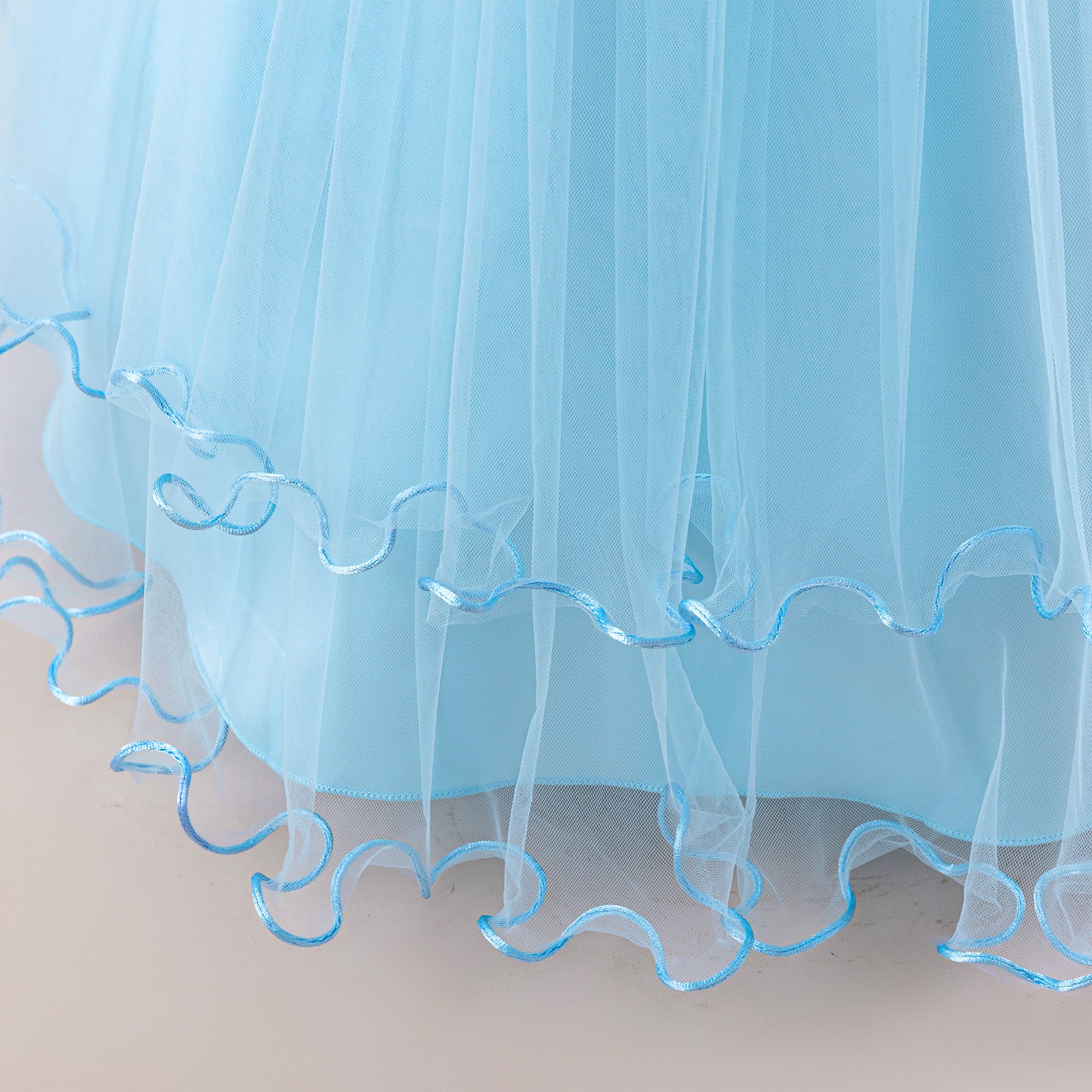 Girls Applique Net Maxi Gown Dress