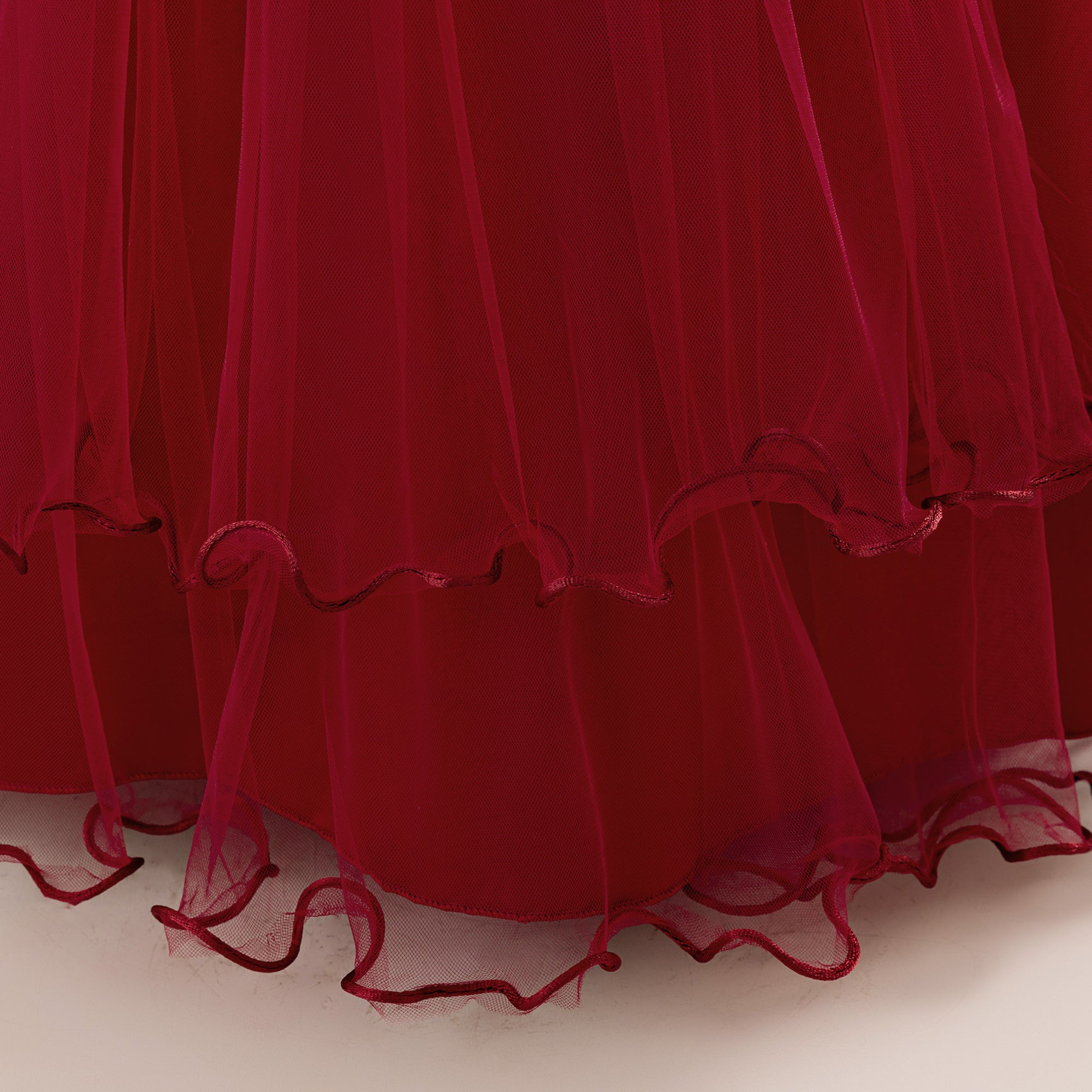 Girls Embellished Applique Sleeveless Net Gown Maxi Dress