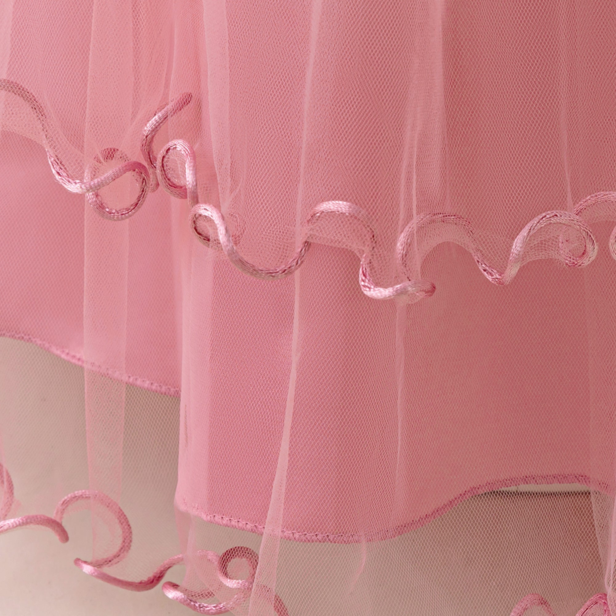 Girls Ruffled Embellished Gown Maxi Dress