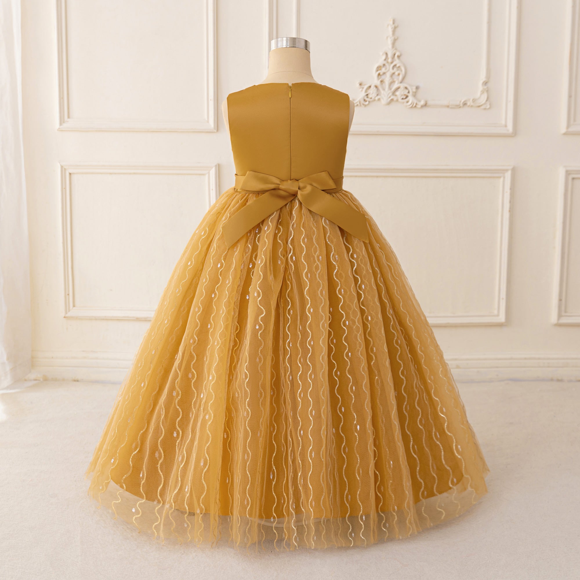 Girls Embellished Georgette A-Line Midi Dress