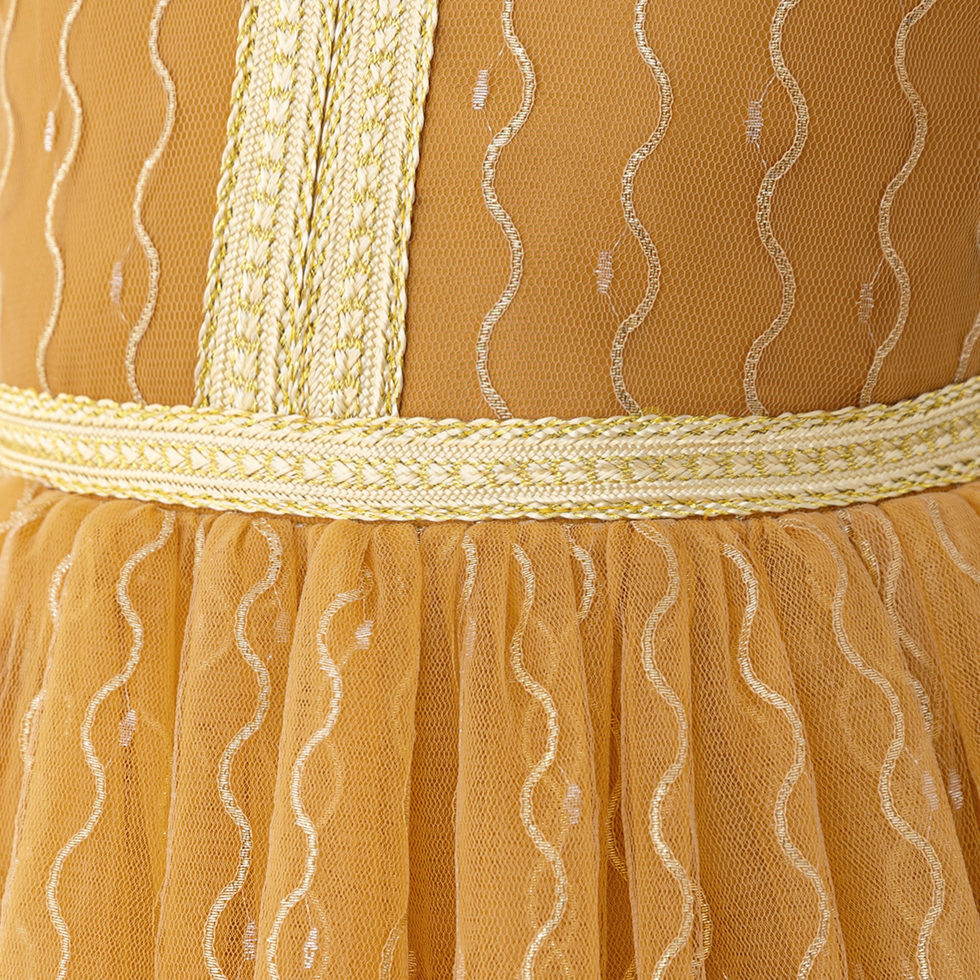 Girls Embellished Georgette A-Line Midi Dress