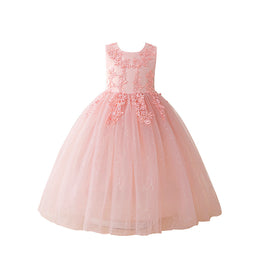 Girls Embroidered Gathered or Pleated Fit and Flare Dress