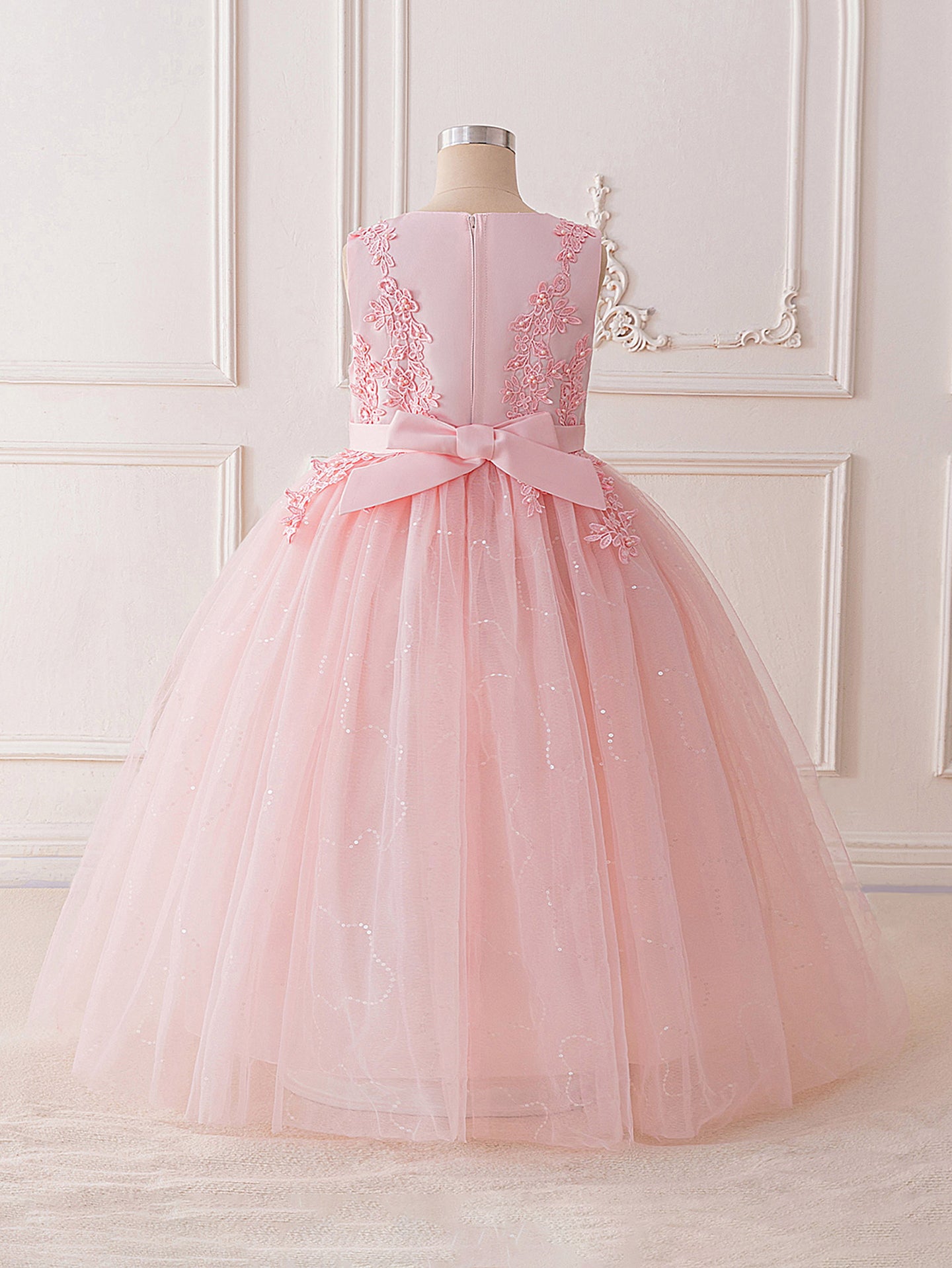 Girls Embroidered Gathered or Pleated Fit and Flare Dress