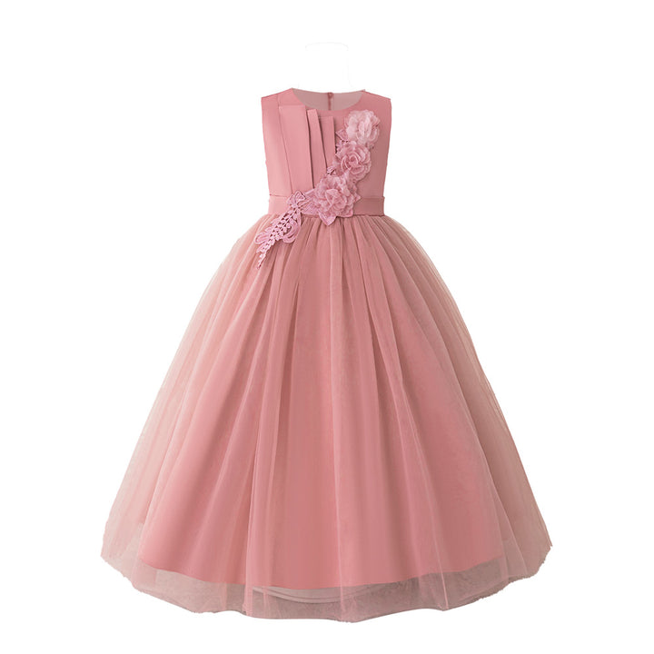 Girl  Solid A-Line Midi Dress