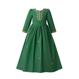 Girls Ethnic Motifs Embroidered Maxi Gown Dress