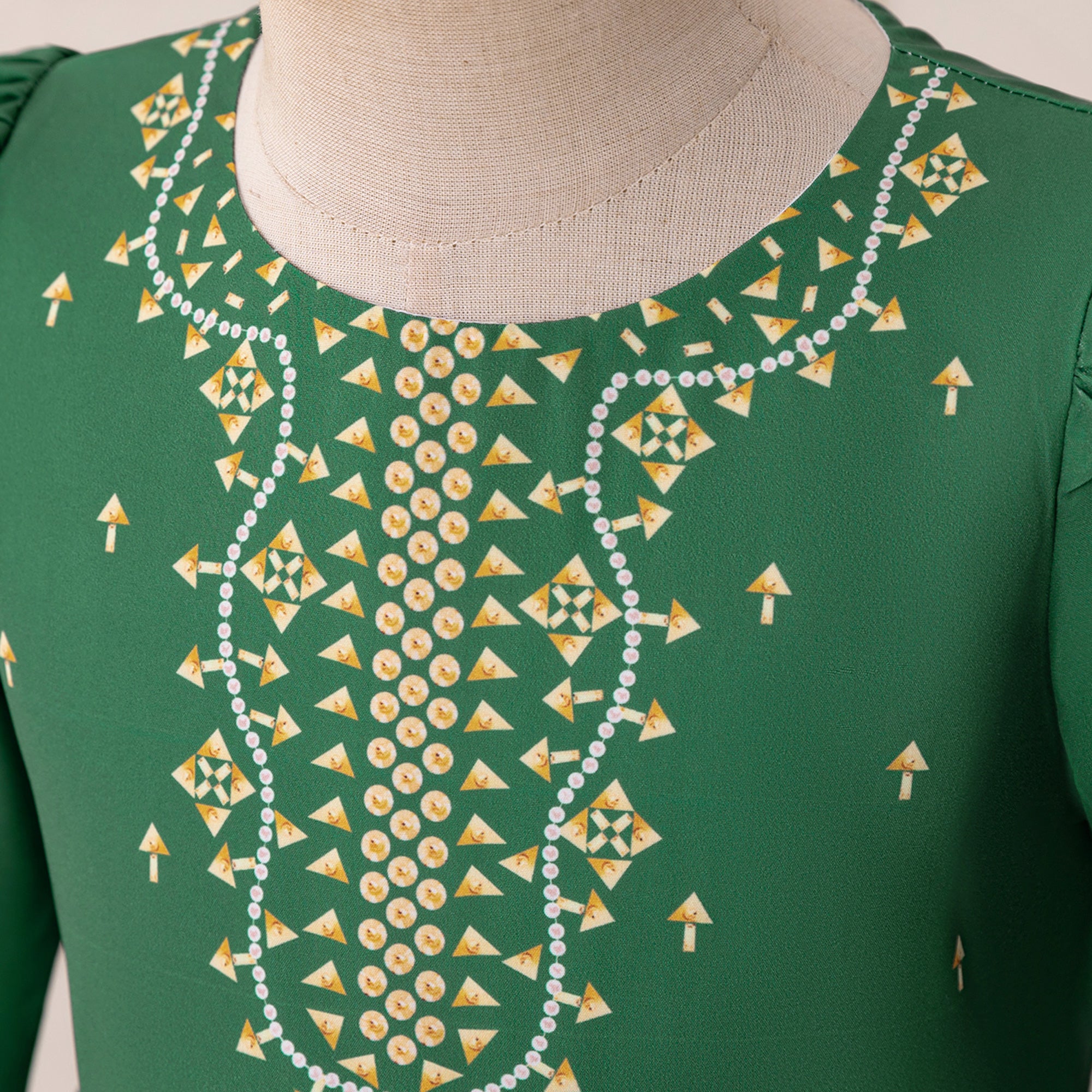 Girls Ethnic Motifs Embroidered Maxi Gown Dress