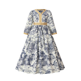 Girls Ethnic Motifs Printed Maxi Dress