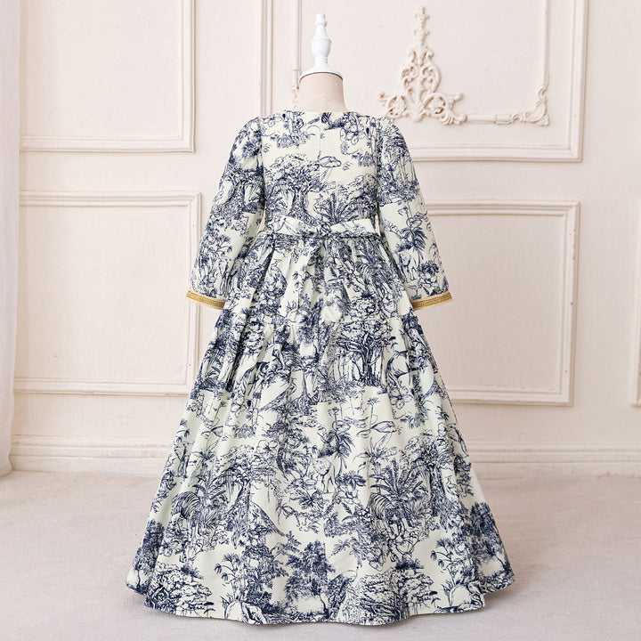 Girls Ethnic Motifs Printed Maxi Dress