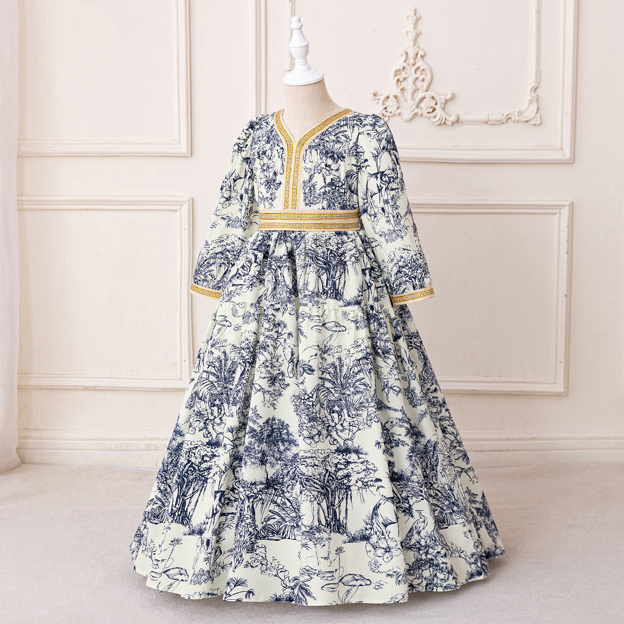 Girls Ethnic Motifs Printed Maxi Dress