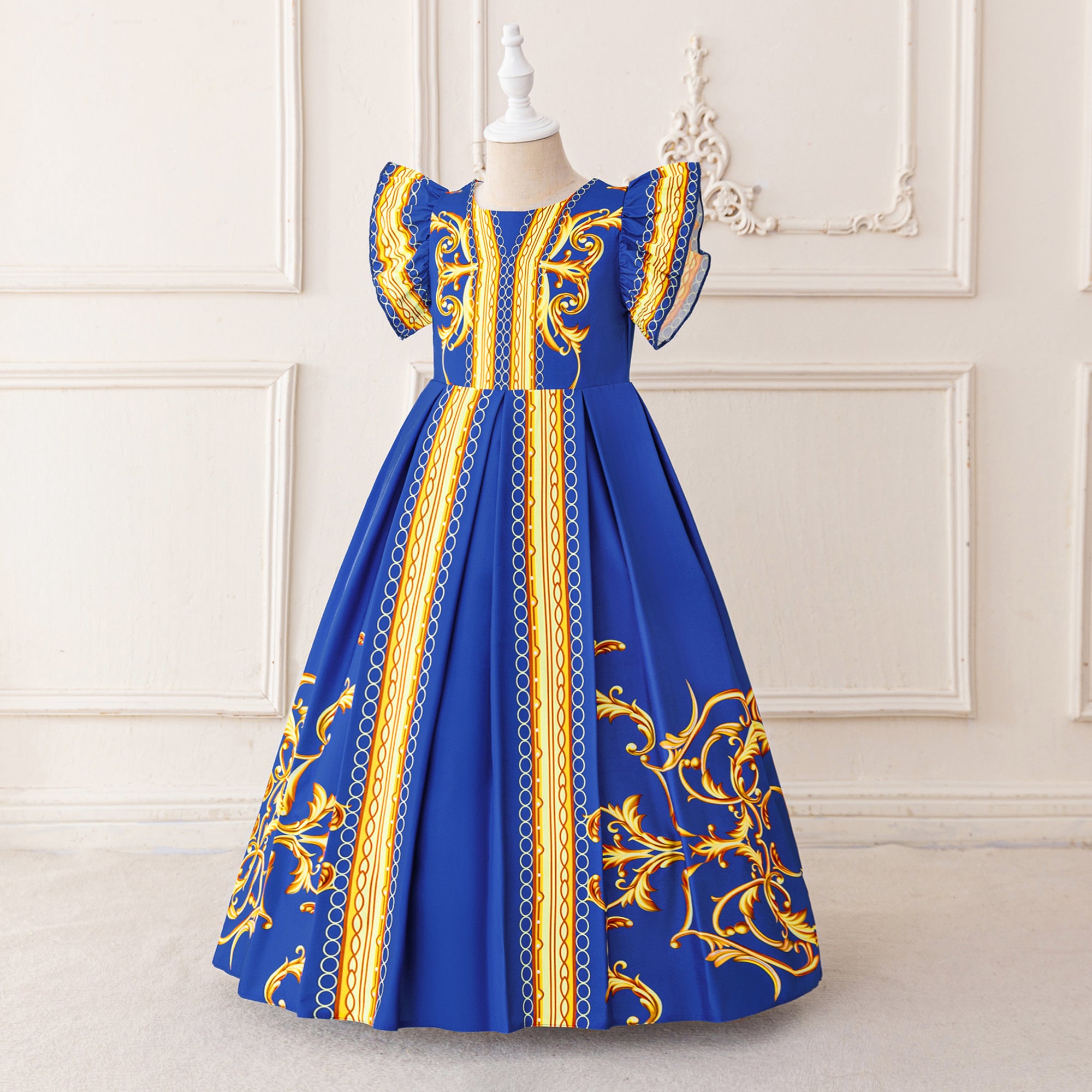 Print Applique Maxi Dress