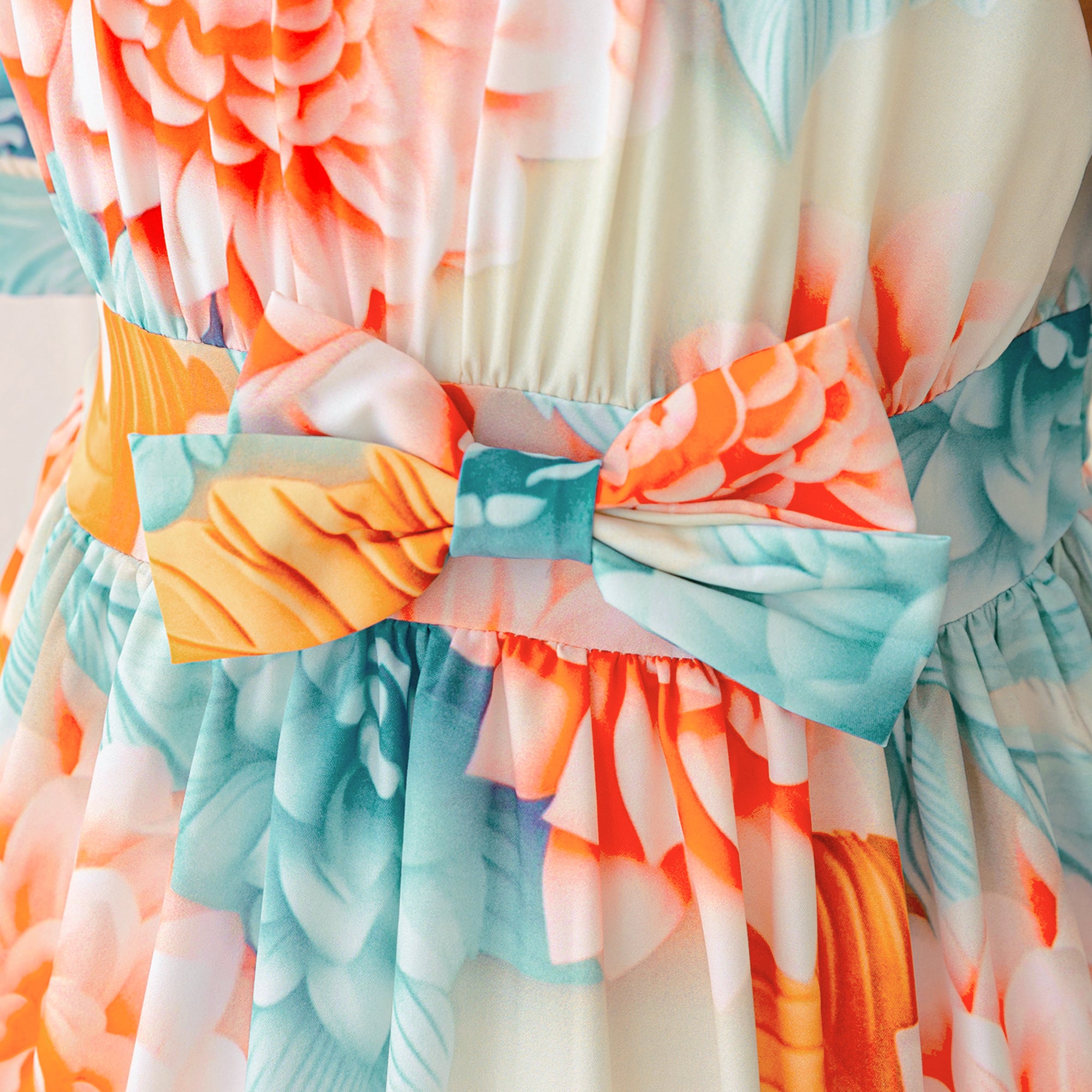 Girls Floral Printed Fit and Flare Dress