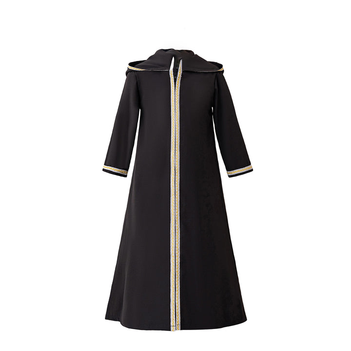Girls Lace Inserts Hooded Neck Maxi Dress