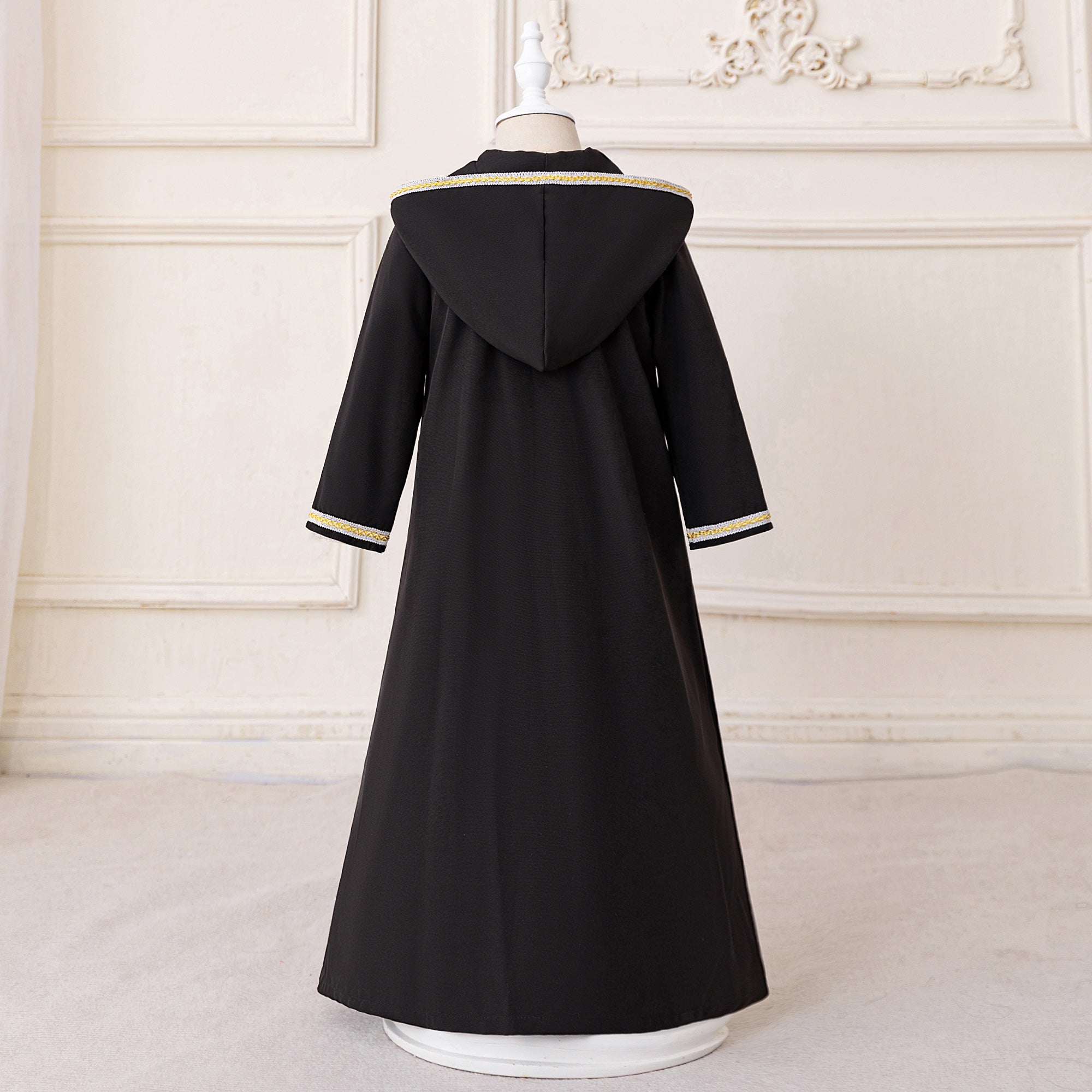 Girls Lace Inserts Hooded Neck Maxi Dress