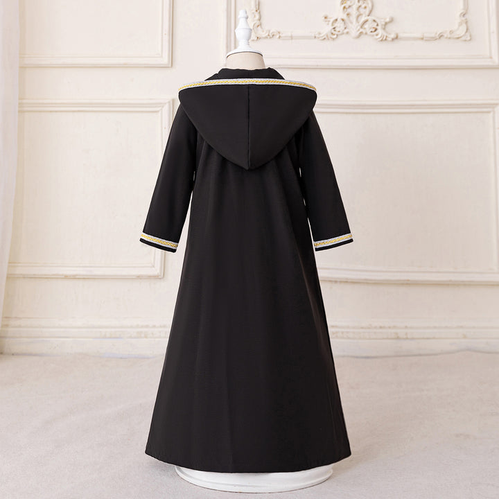 Girls Lace Inserts Hooded Neck Maxi Dress
