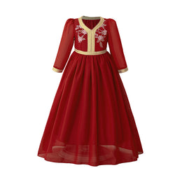 Ethnic Motifs Print Applique Maxi Dress