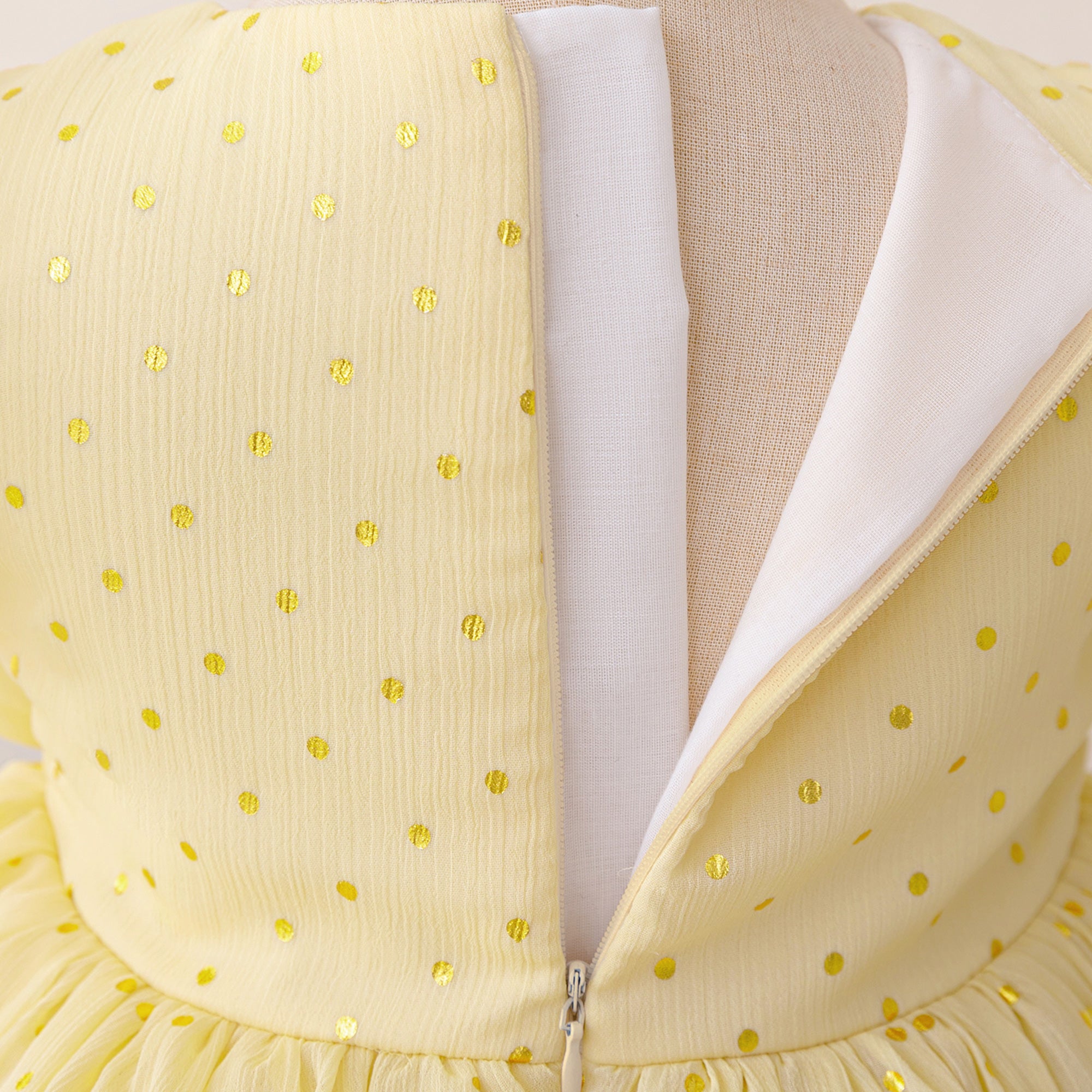 Girl Embellished Round Neck Puff Sleeves Fit and Flare Mini Dress