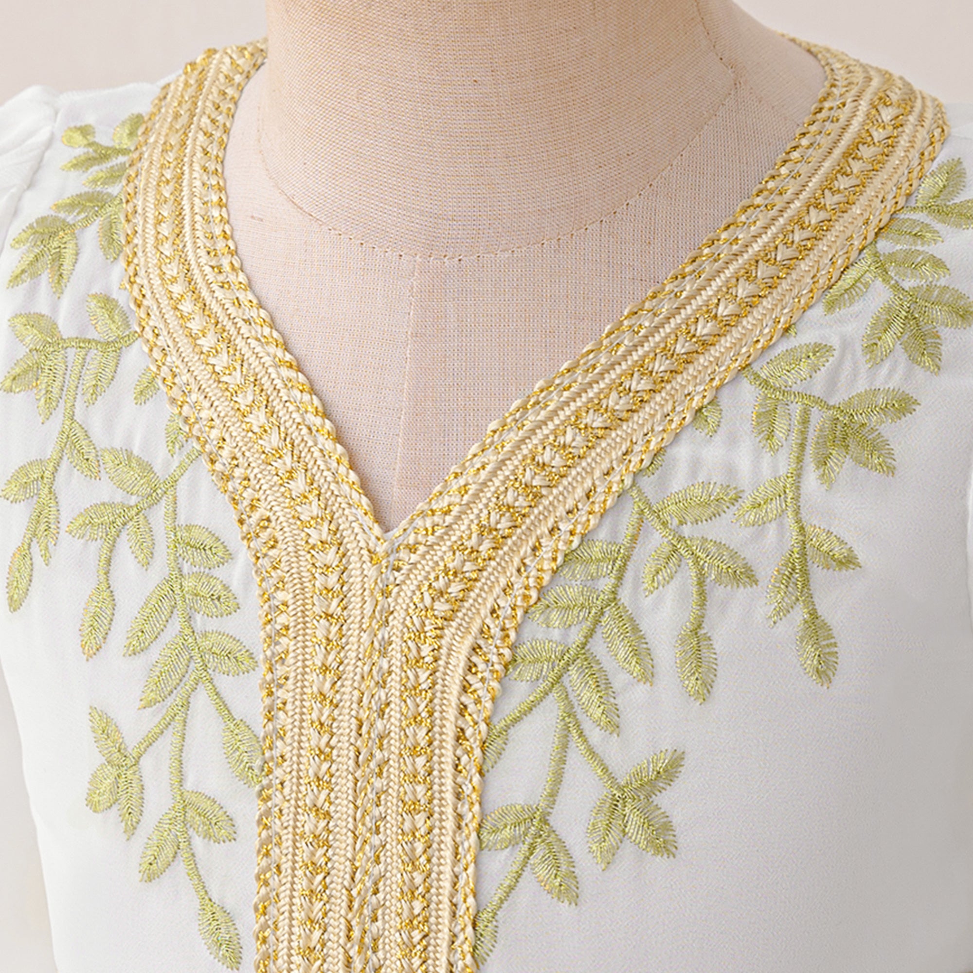 Girl Ethnic Motifs Embroidered V-Neck Maxi Dress