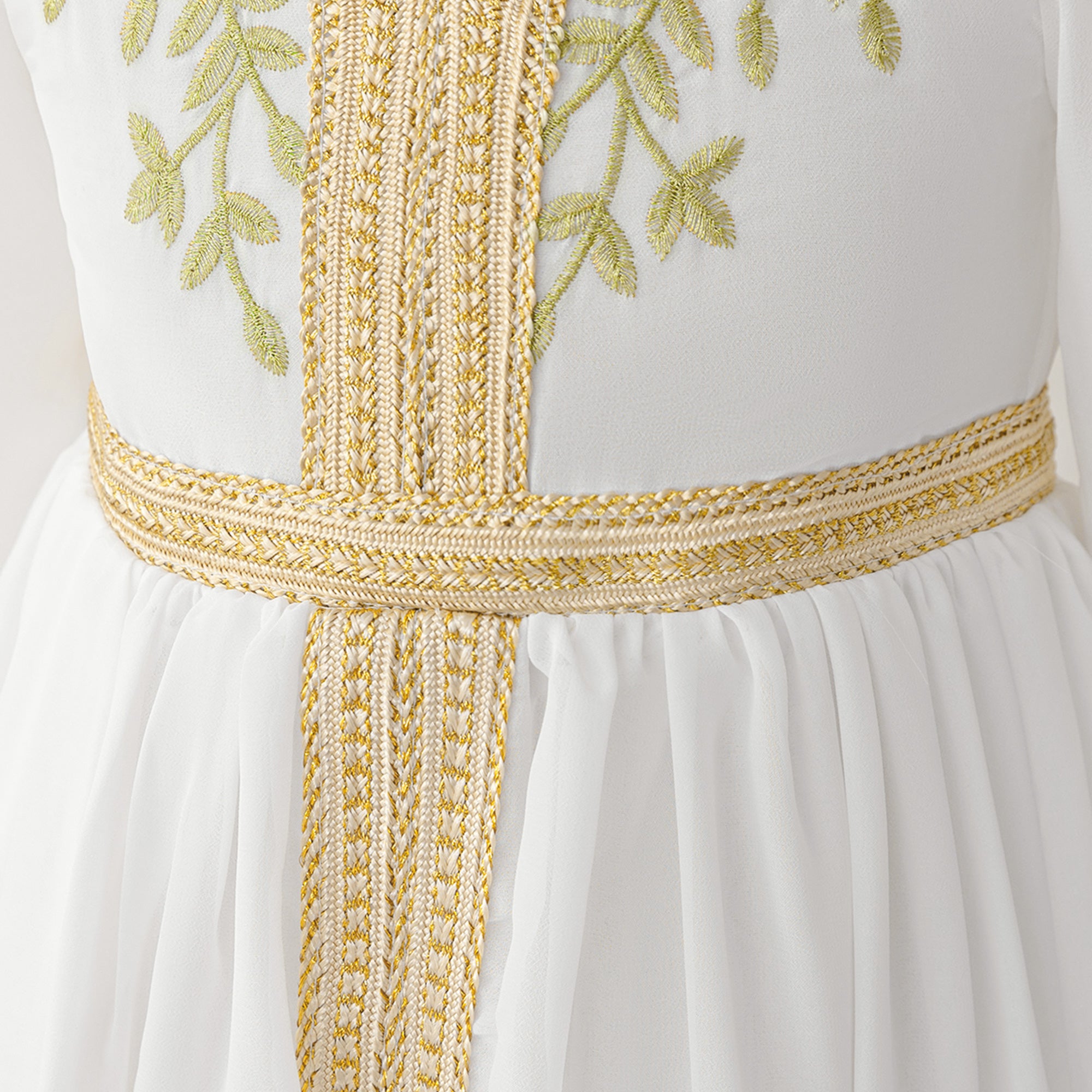 Girl Ethnic Motifs Embroidered V-Neck Maxi Dress