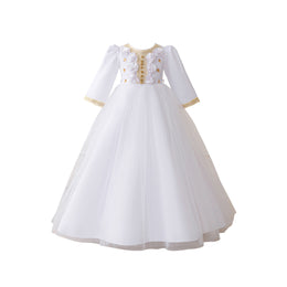 Girl Applique Tulle Gown Maxi Dress