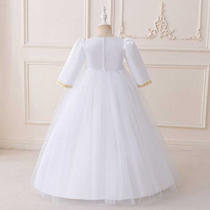 Girl Applique Tulle Gown Maxi Dress