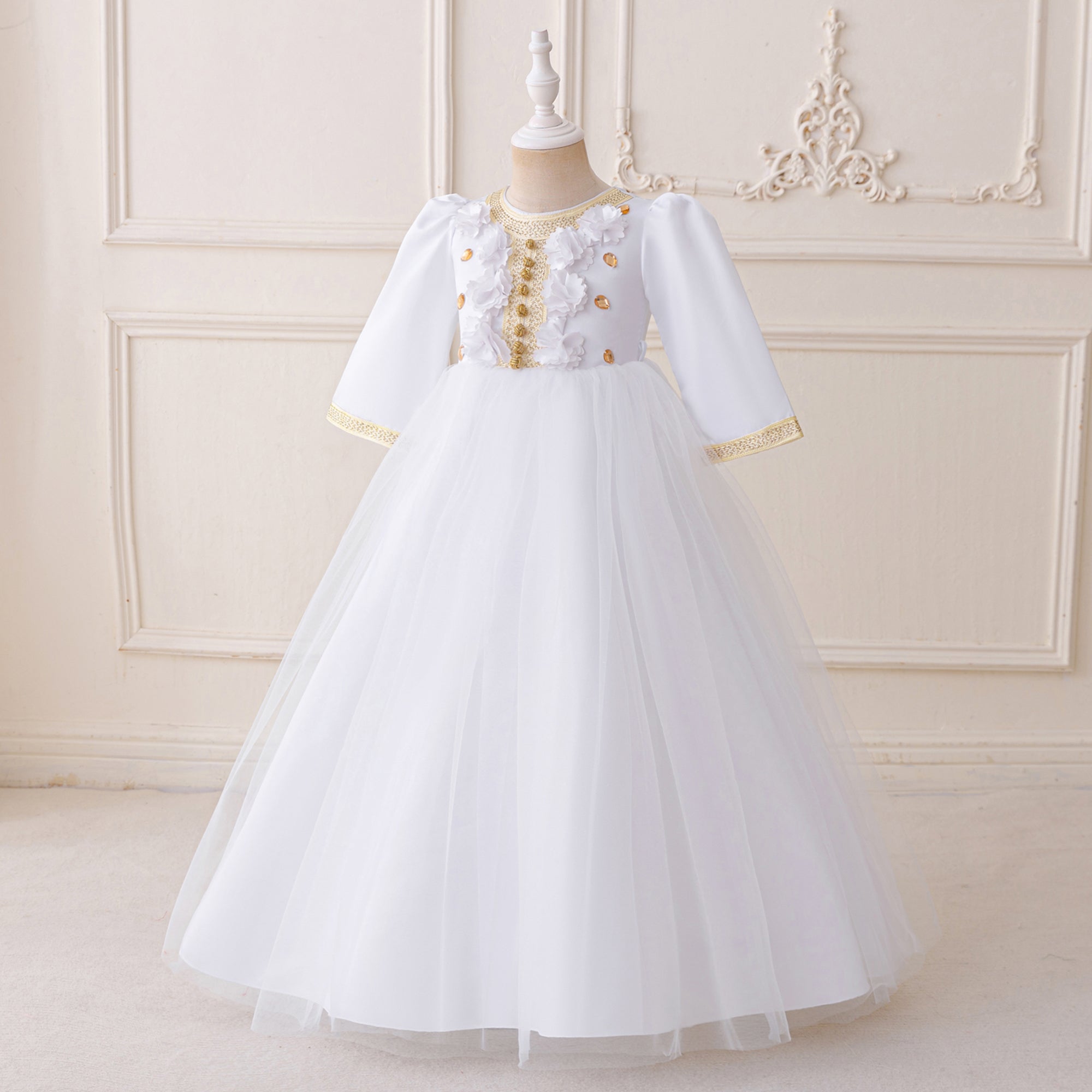 Girl Applique Tulle Gown Maxi Dress