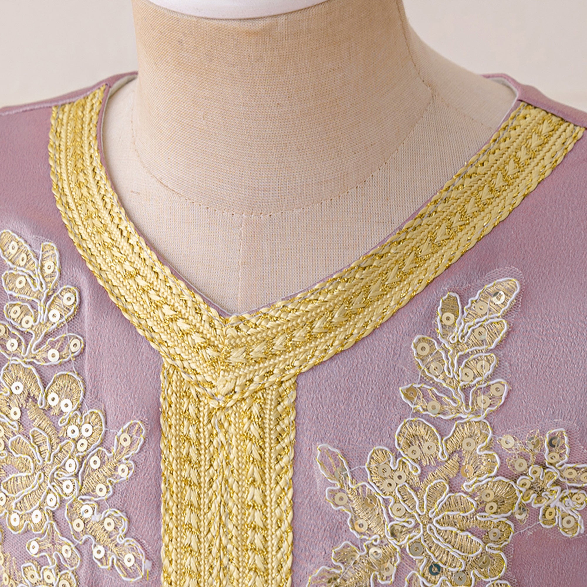 Girls Solid Embroidered Bell Sleeves A-Line Midi Dress