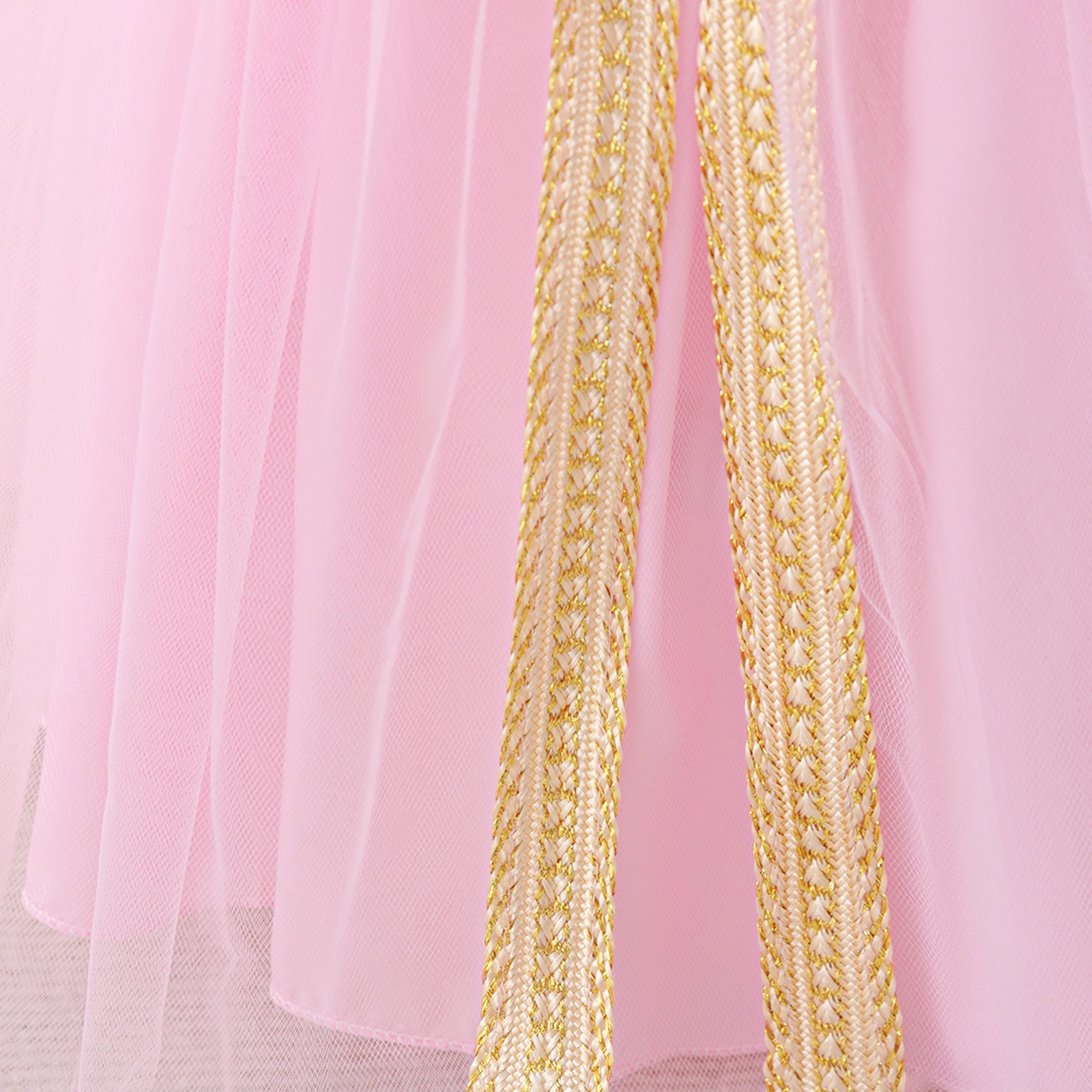Girls Self Design Applique Maxi Gown