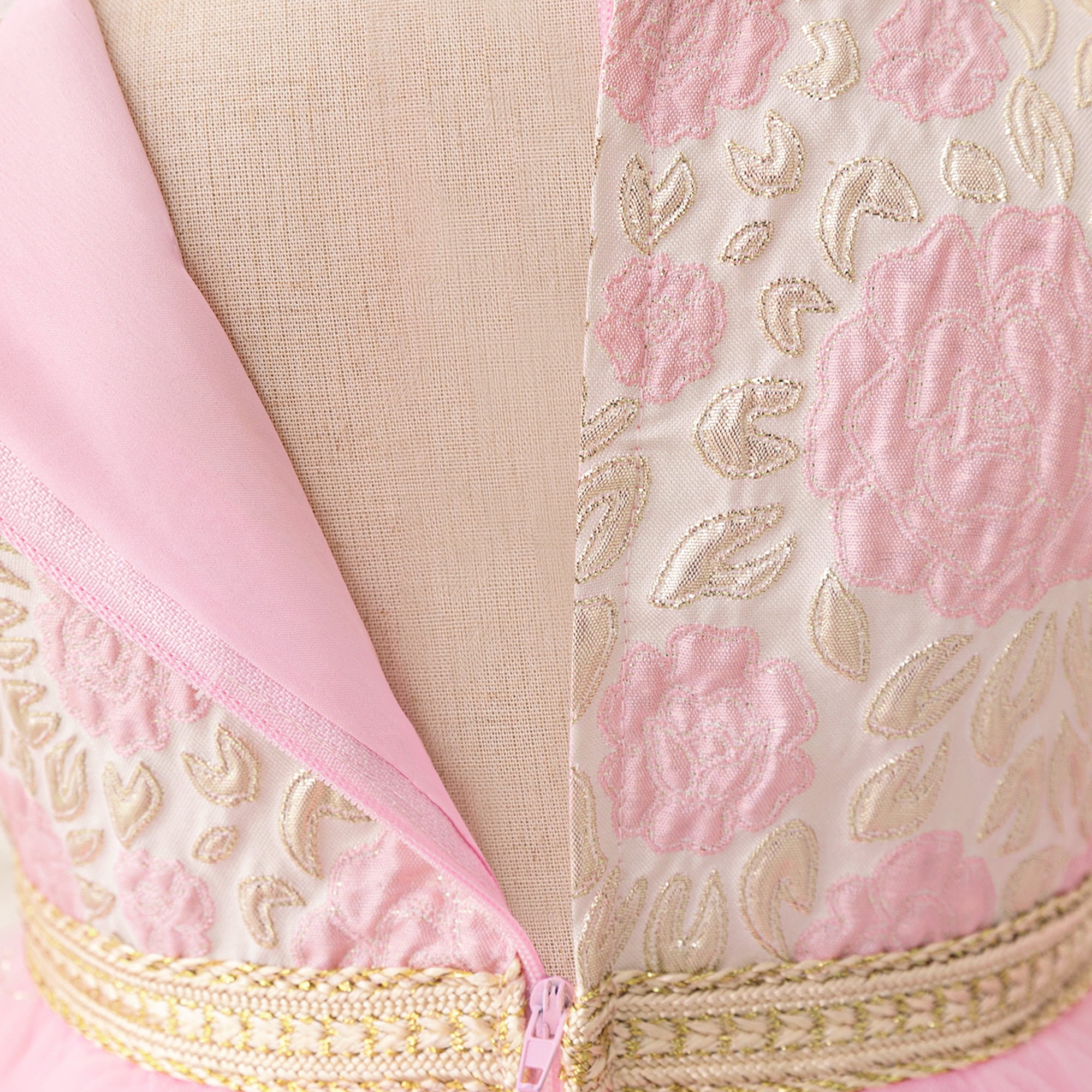 Girls Self Design Applique Maxi Gown