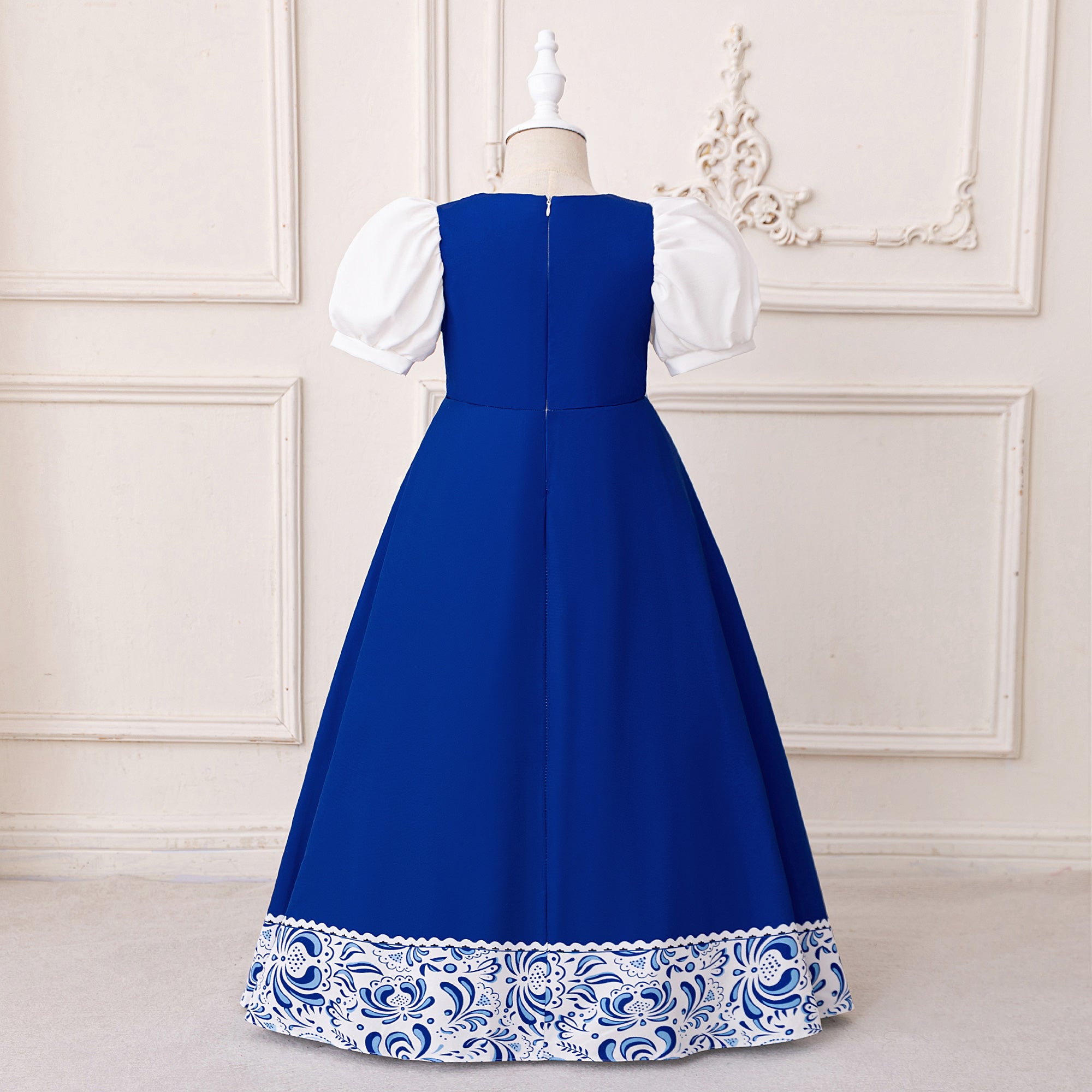 Girls Ethnic Motifs Print Applique Maxi Gown Dress