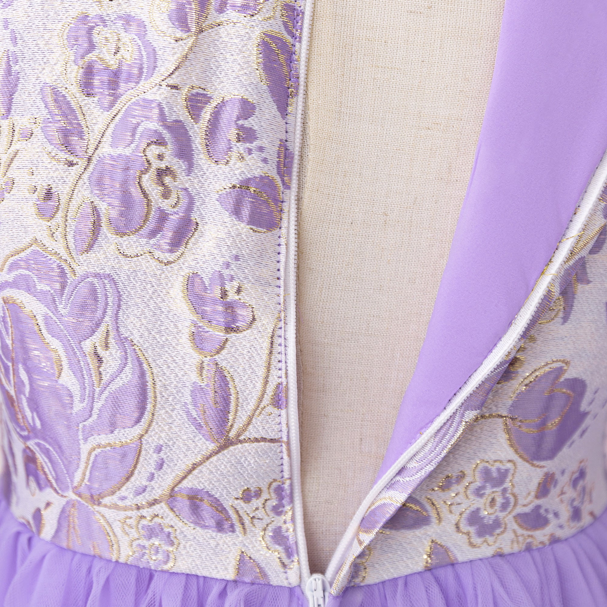 Girls Floral Print Applique Fit and Flare Maxi Dress