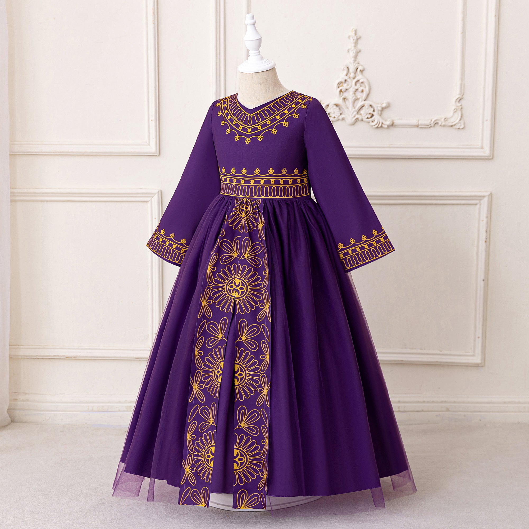 Ethnic Motifs Print Applique Maxi Dress
