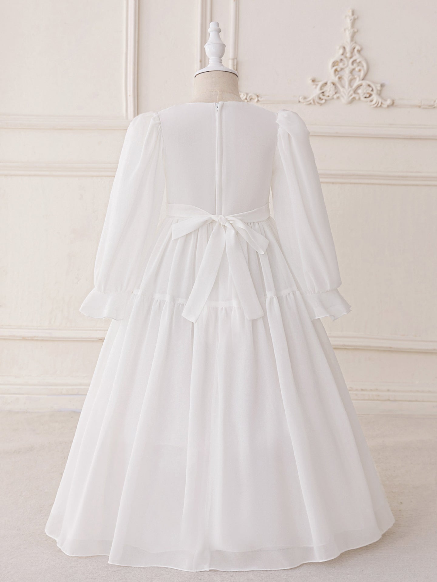 Girls Solid A-Line Midi Dress