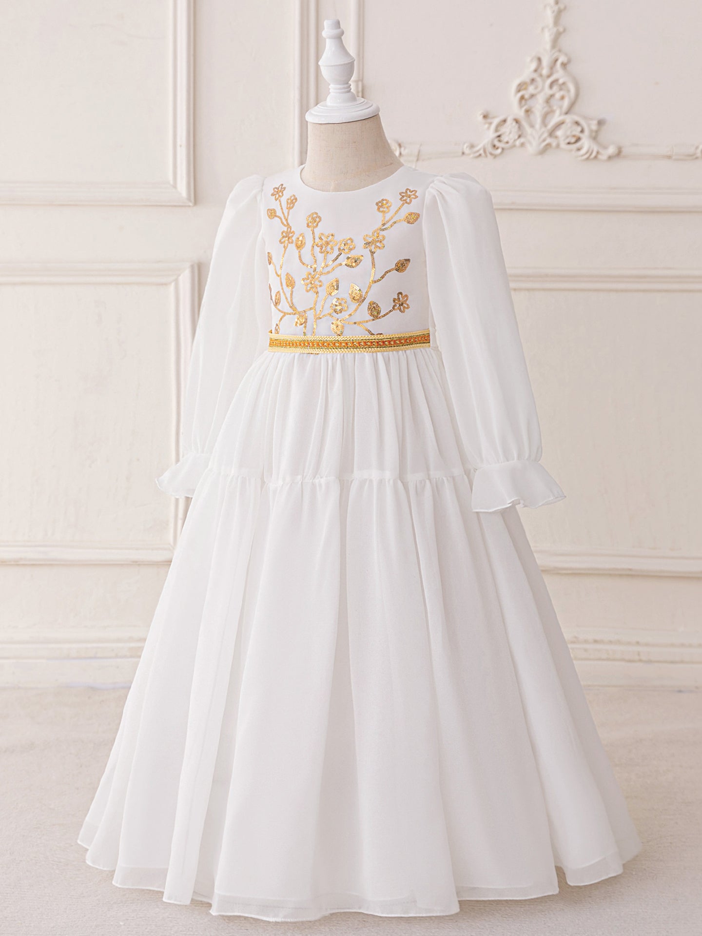 Girls Solid A-Line Midi Dress
