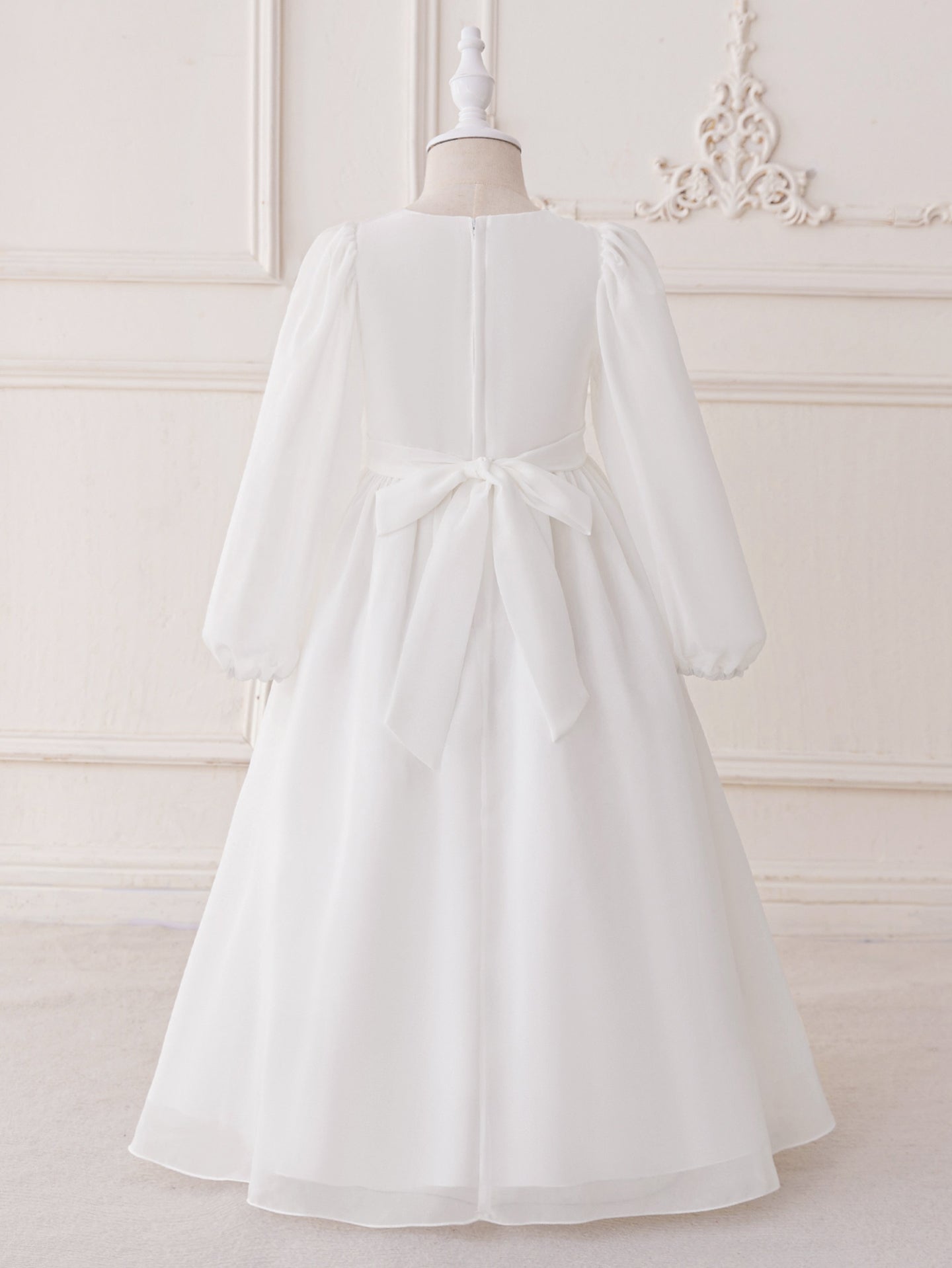 Girls Embroidered Georgette A-Line Midi Dress