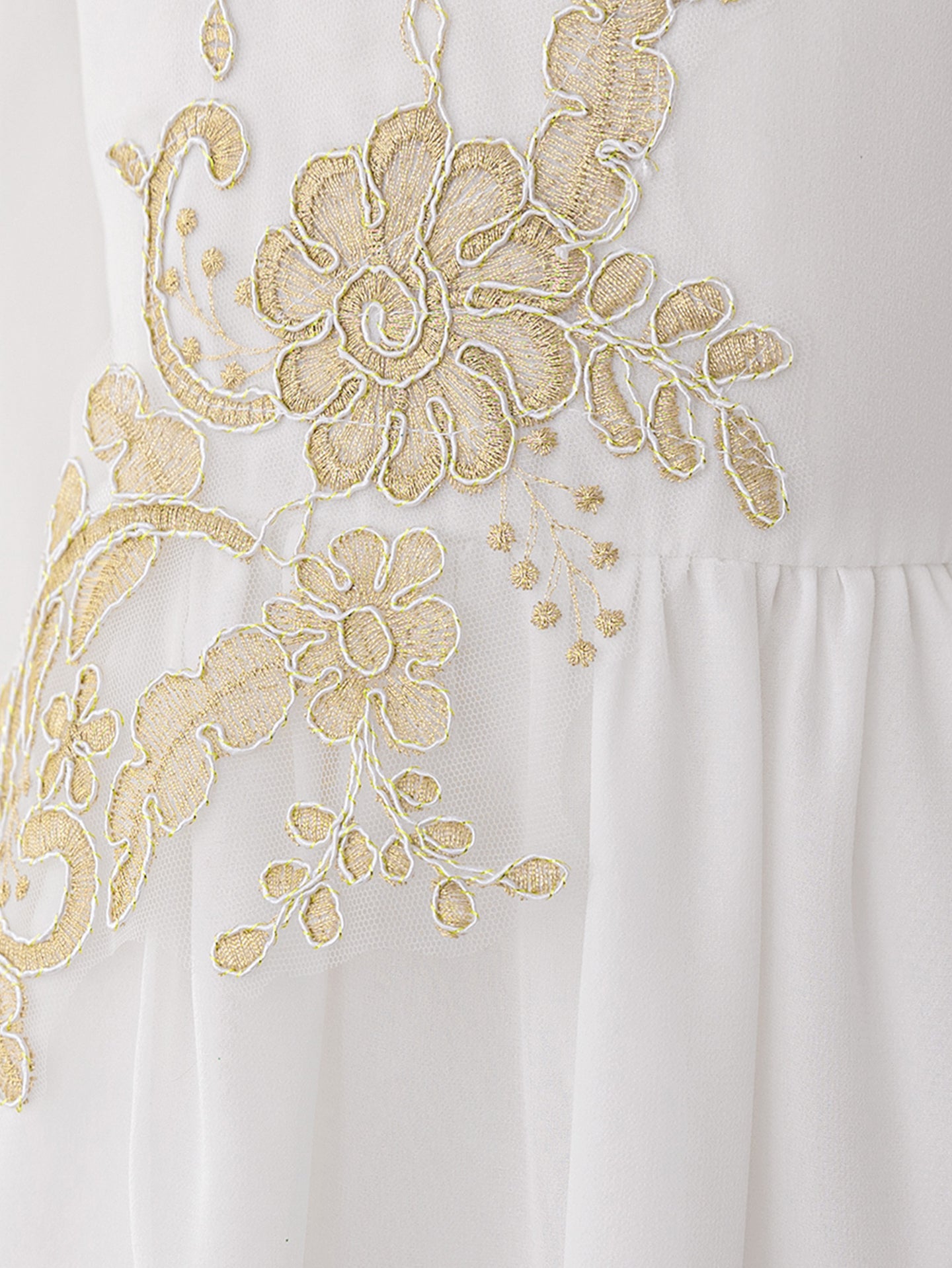 Girls Embroidered Georgette A-Line Midi Dress