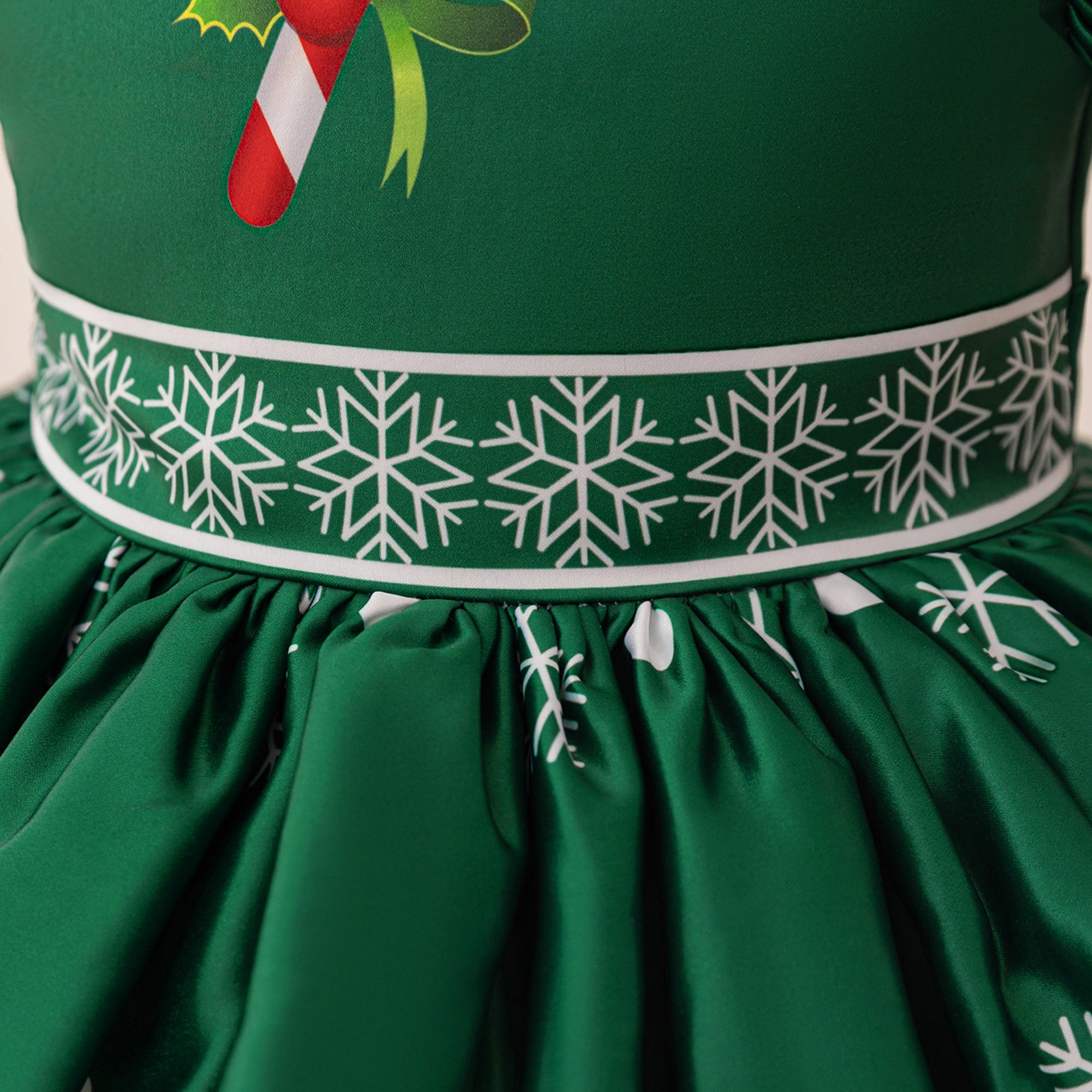 Girls Printed Puff Sleeve Fit & Flare Dress
