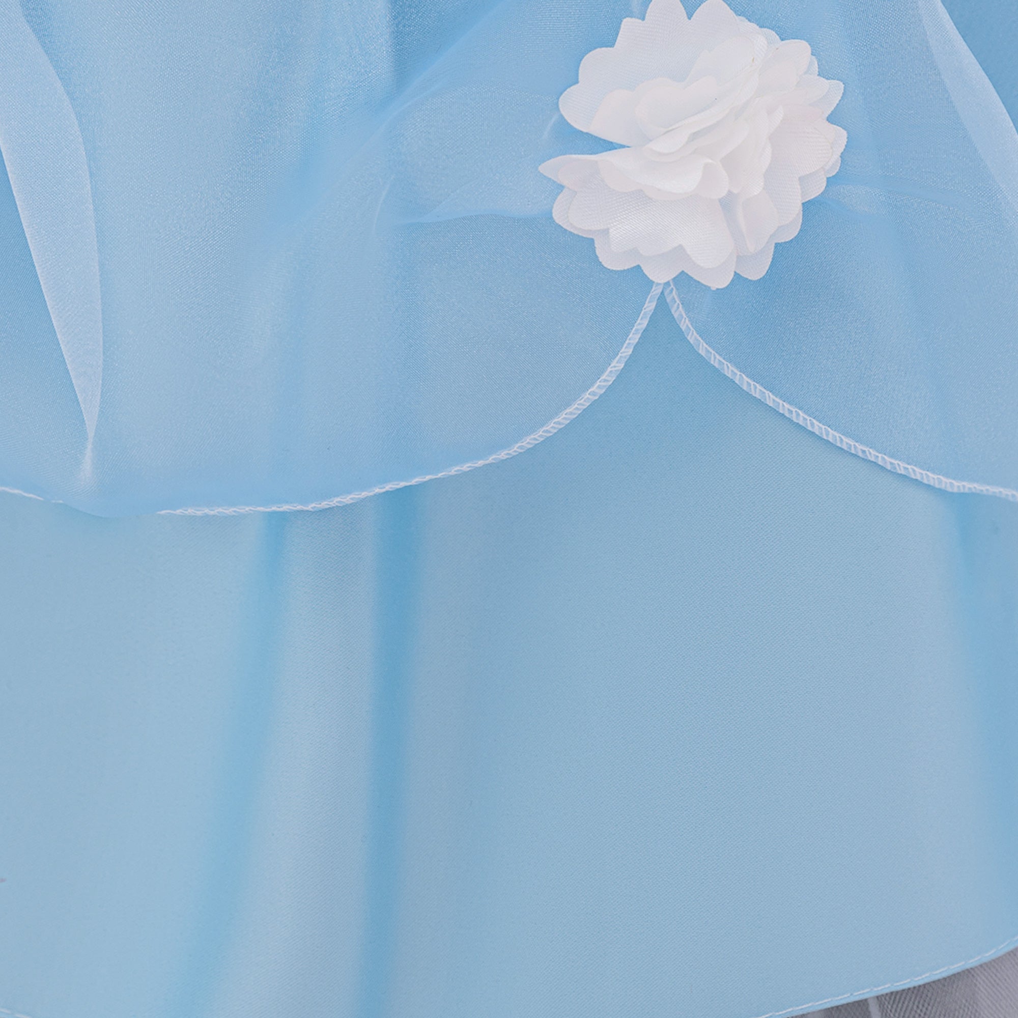 Girls Applique Net Balloon Mini Dress