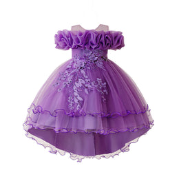 Giirls Applique Net Balloon Mini Dress