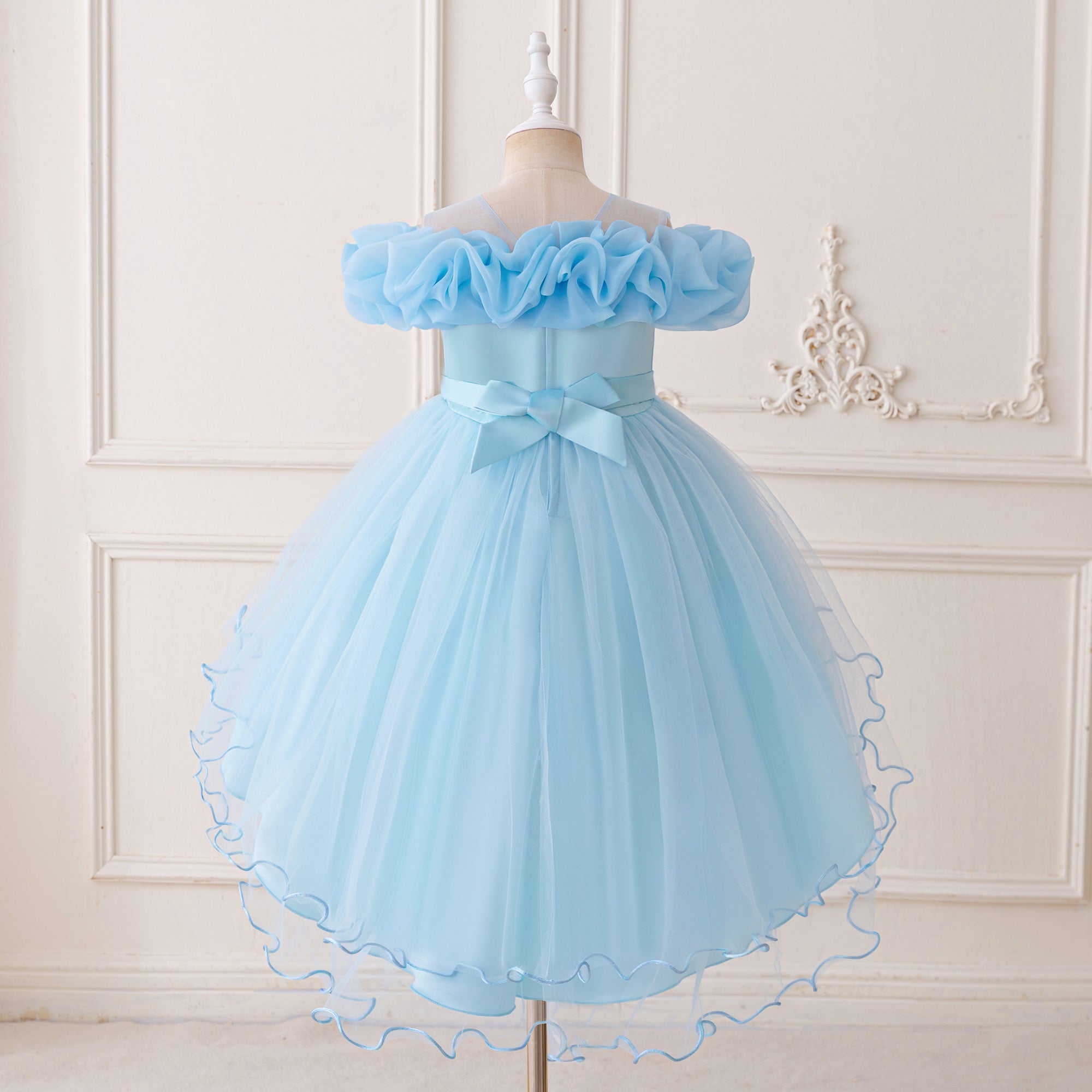 Girls Embellished Embroidered Strapless Fit & Flare Dress