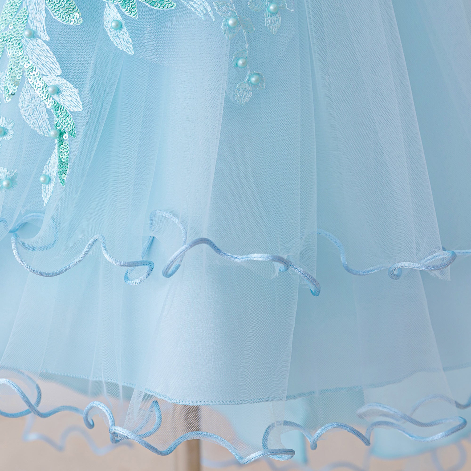 Girls Embellished Embroidered Strapless Fit & Flare Dress