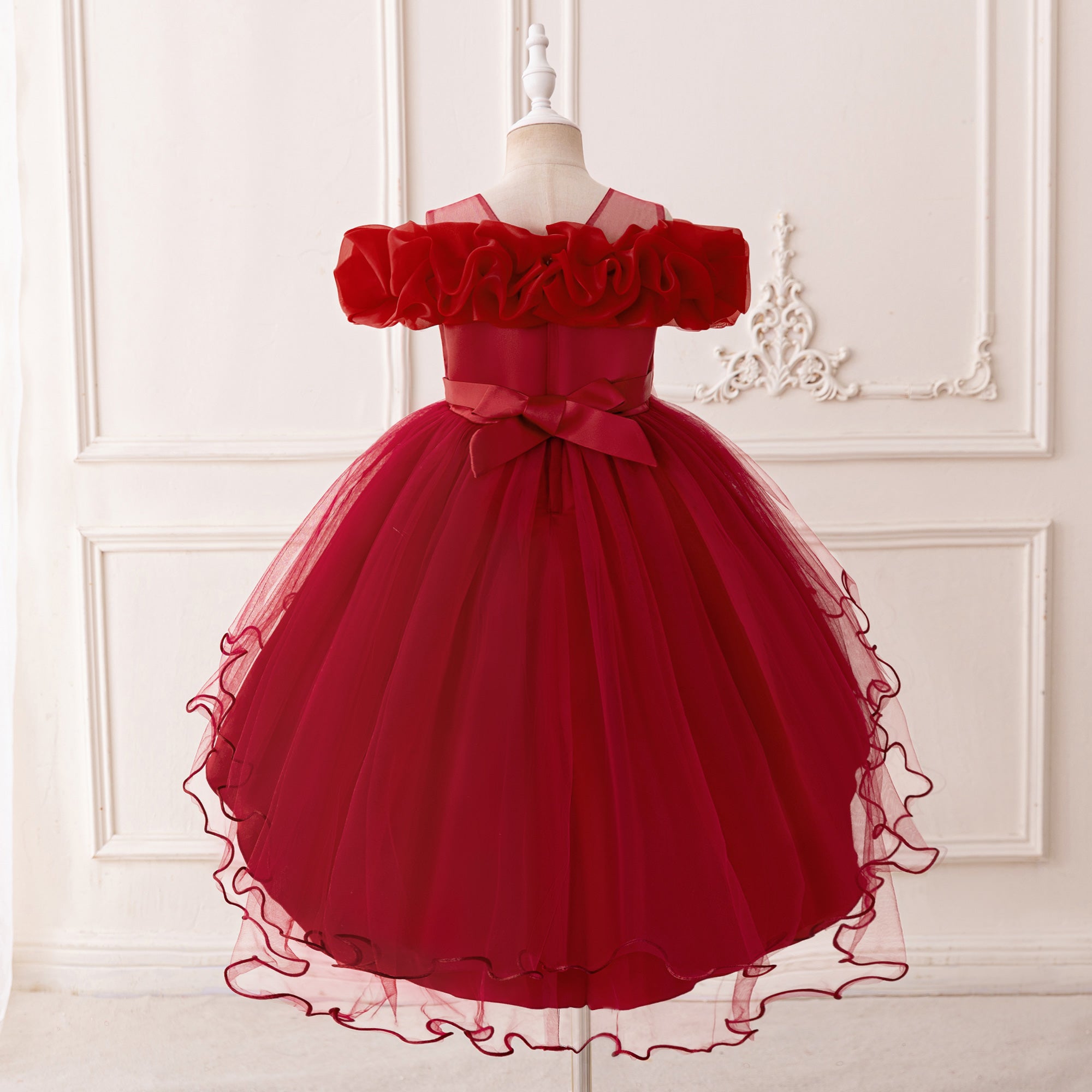 Applique Girls Net Balloon Mini Dress