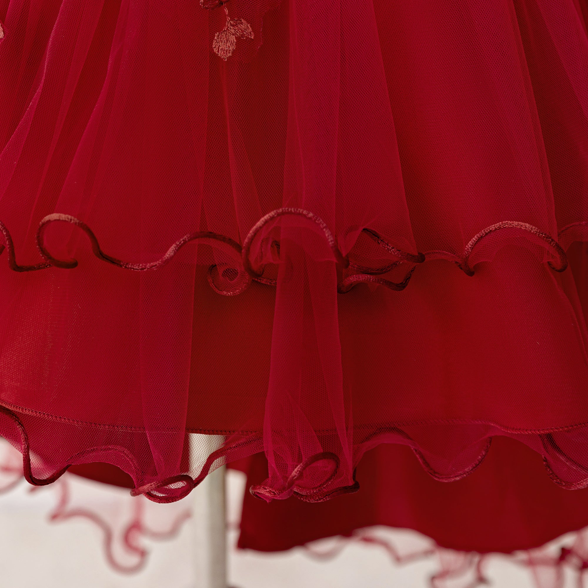 Applique Girls Net Balloon Mini Dress